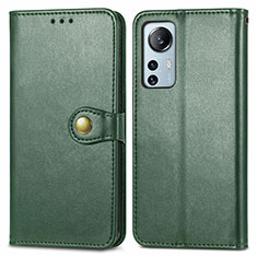Custodia Portafoglio In Pelle Cover con Supporto S04D per Xiaomi Mi 12S Pro 5G Verde