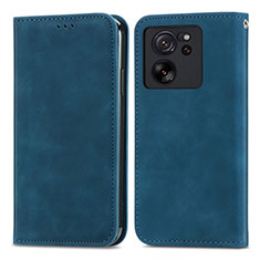 Custodia Portafoglio In Pelle Cover con Supporto S04D per Xiaomi Mi 13T Pro 5G Blu