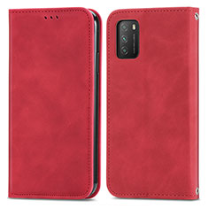 Custodia Portafoglio In Pelle Cover con Supporto S04D per Xiaomi Poco M3 Rosso