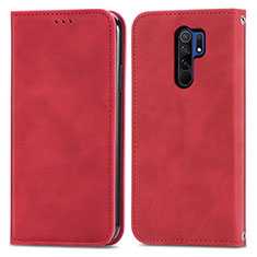Custodia Portafoglio In Pelle Cover con Supporto S04D per Xiaomi Redmi 9 Rosso