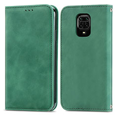 Custodia Portafoglio In Pelle Cover con Supporto S04D per Xiaomi Redmi Note 9 Pro Verde