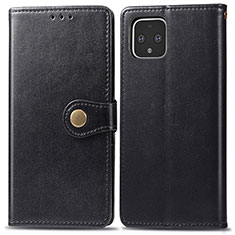 Custodia Portafoglio In Pelle Cover con Supporto S05D per Google Pixel 4 Nero