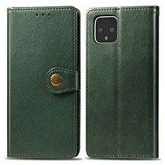 Custodia Portafoglio In Pelle Cover con Supporto S05D per Google Pixel 4 Verde