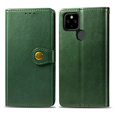 Custodia Portafoglio In Pelle Cover con Supporto S05D per Google Pixel 5 Verde