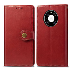 Custodia Portafoglio In Pelle Cover con Supporto S05D per Huawei Mate 40 Pro Rosso
