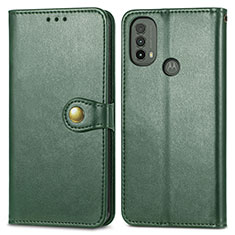 Custodia Portafoglio In Pelle Cover con Supporto S05D per Motorola Moto E20 Verde