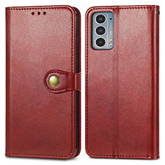 Custodia Portafoglio In Pelle Cover con Supporto S05D per Motorola Moto Edge Lite 5G Rosso