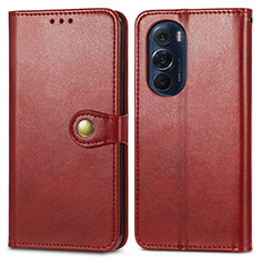 Custodia Portafoglio In Pelle Cover con Supporto S05D per Motorola Moto Edge X30 5G Rosso
