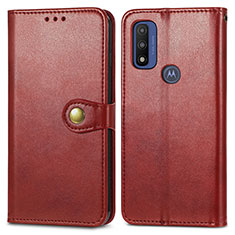 Custodia Portafoglio In Pelle Cover con Supporto S05D per Motorola Moto G Pure Rosso