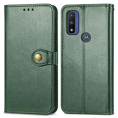 Custodia Portafoglio In Pelle Cover con Supporto S05D per Motorola Moto G Pure Verde