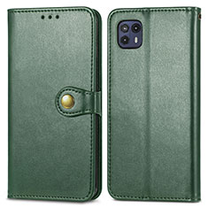 Custodia Portafoglio In Pelle Cover con Supporto S05D per Motorola Moto G50 5G Verde