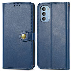 Custodia Portafoglio In Pelle Cover con Supporto S05D per Motorola Moto G51 5G Blu