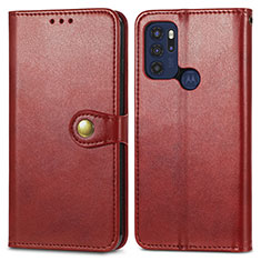 Custodia Portafoglio In Pelle Cover con Supporto S05D per Motorola Moto G60s Rosso