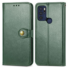 Custodia Portafoglio In Pelle Cover con Supporto S05D per Motorola Moto G60s Verde