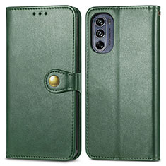 Custodia Portafoglio In Pelle Cover con Supporto S05D per Motorola Moto G62 5G Verde