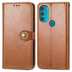 Custodia Portafoglio In Pelle Cover con Supporto S05D per Motorola Moto G71 5G Marrone