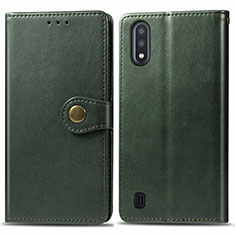 Custodia Portafoglio In Pelle Cover con Supporto S05D per Samsung Galaxy A01 SM-A015 Verde