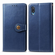 Custodia Portafoglio In Pelle Cover con Supporto S05D per Samsung Galaxy A02 Blu