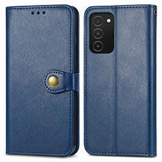 Custodia Portafoglio In Pelle Cover con Supporto S05D per Samsung Galaxy A02s Blu