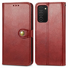 Custodia Portafoglio In Pelle Cover con Supporto S05D per Samsung Galaxy A02s Rosso