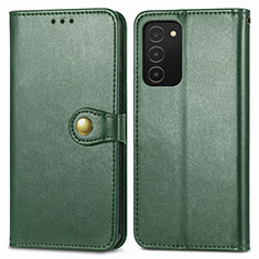 Custodia Portafoglio In Pelle Cover con Supporto S05D per Samsung Galaxy A02s Verde