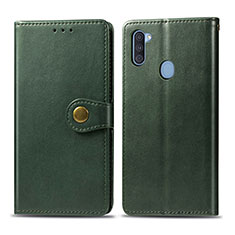 Custodia Portafoglio In Pelle Cover con Supporto S05D per Samsung Galaxy A11 Verde