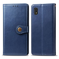 Custodia Portafoglio In Pelle Cover con Supporto S05D per Samsung Galaxy A21 SC-42A Blu