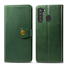 Custodia Portafoglio In Pelle Cover con Supporto S05D per Samsung Galaxy A21 Verde