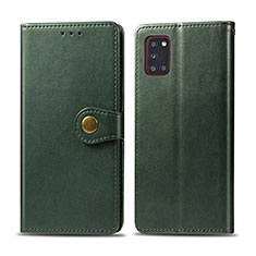 Custodia Portafoglio In Pelle Cover con Supporto S05D per Samsung Galaxy A31 Verde