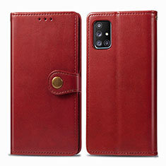 Custodia Portafoglio In Pelle Cover con Supporto S05D per Samsung Galaxy A71 5G Rosso