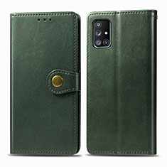 Custodia Portafoglio In Pelle Cover con Supporto S05D per Samsung Galaxy A71 5G Verde