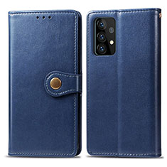 Custodia Portafoglio In Pelle Cover con Supporto S05D per Samsung Galaxy A72 5G Blu