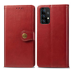 Custodia Portafoglio In Pelle Cover con Supporto S05D per Samsung Galaxy A72 5G Rosso