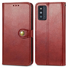 Custodia Portafoglio In Pelle Cover con Supporto S05D per Samsung Galaxy F52 5G Rosso