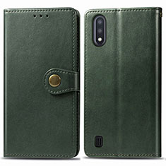 Custodia Portafoglio In Pelle Cover con Supporto S05D per Samsung Galaxy M01 Verde