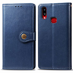 Custodia Portafoglio In Pelle Cover con Supporto S05D per Samsung Galaxy M01s Blu