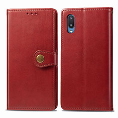 Custodia Portafoglio In Pelle Cover con Supporto S05D per Samsung Galaxy M02 Rosso