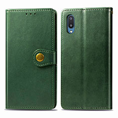 Custodia Portafoglio In Pelle Cover con Supporto S05D per Samsung Galaxy M02 Verde