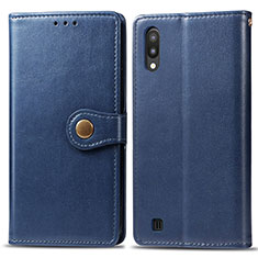 Custodia Portafoglio In Pelle Cover con Supporto S05D per Samsung Galaxy M10 Blu
