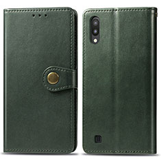 Custodia Portafoglio In Pelle Cover con Supporto S05D per Samsung Galaxy M10 Verde