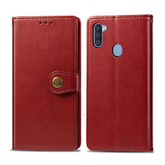 Custodia Portafoglio In Pelle Cover con Supporto S05D per Samsung Galaxy M11 Rosso