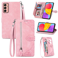 Custodia Portafoglio In Pelle Cover con Supporto S05D per Samsung Galaxy M13 4G Rosa