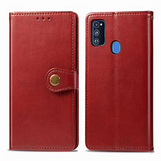 Custodia Portafoglio In Pelle Cover con Supporto S05D per Samsung Galaxy M30s Rosso