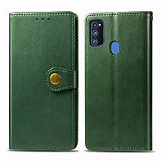 Custodia Portafoglio In Pelle Cover con Supporto S05D per Samsung Galaxy M30s Verde