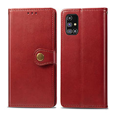 Custodia Portafoglio In Pelle Cover con Supporto S05D per Samsung Galaxy M31s Rosso