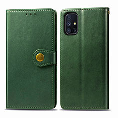 Custodia Portafoglio In Pelle Cover con Supporto S05D per Samsung Galaxy M51 Verde