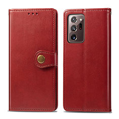 Custodia Portafoglio In Pelle Cover con Supporto S05D per Samsung Galaxy Note 20 Ultra 5G Rosso