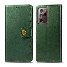 Custodia Portafoglio In Pelle Cover con Supporto S05D per Samsung Galaxy Note 20 Ultra 5G Verde