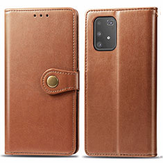 Custodia Portafoglio In Pelle Cover con Supporto S05D per Samsung Galaxy S10 Lite Marrone