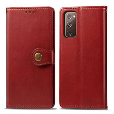 Custodia Portafoglio In Pelle Cover con Supporto S05D per Samsung Galaxy S20 FE (2022) 5G Rosso